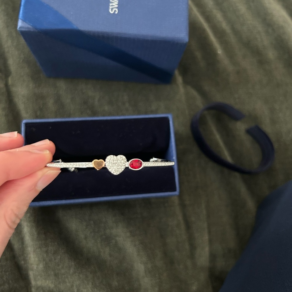 Swarovski Silver Bracelet with Red and Gold Accents - Picture 2 of 3